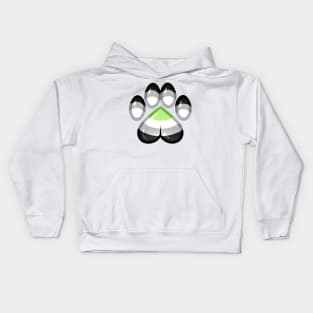 LGBTQ+ Pride Heart Paws - Agender Kids Hoodie